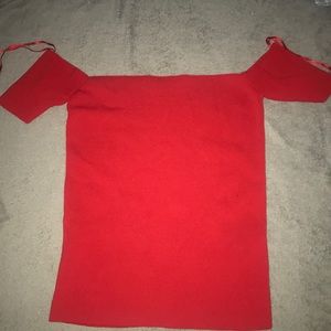 Red off the shoulder
